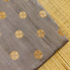 Cotton Silk Grey With Beige Brocade Small Chakra Motif Woven Fabric