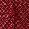 Dola Silk Royal Red With Diagonal Zari Checks Woven Fabric