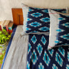 EKTA - Pure Cotton Hand Woven Dark And Light Blue Weaves Double Bedsheet