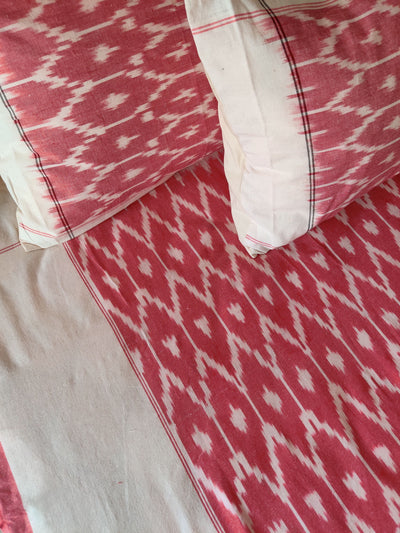 EKTA - Pure Cotton Hand Woven Peach Weaves Double Bedsheet