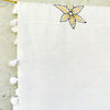 FRENCH BEAUTY - White Modal Satin Tassle Dupatta With Beautiful French Knot Embroidery