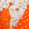 GENDA PHOOL - Marrigold Orange Pure Cotton Bandhani With Gota Embroidery Bottom And A Chiffon Dupatta