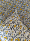 Genda Phool Pure Cotton Hand Block Printed Double Bedsheet Thread Count 250