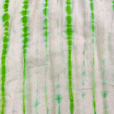 Georgette Light Green Shibori Kaatha Flowy Fabric