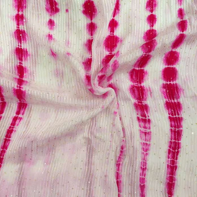 Georgette Pink Shibori Kaatha Flowy Fabric