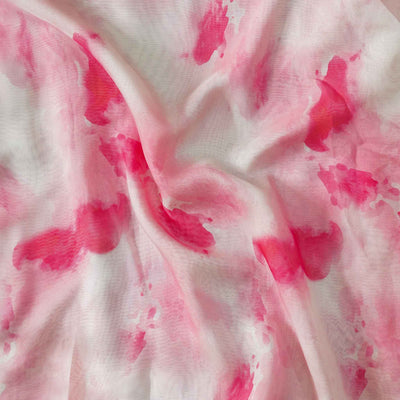 Georgette Rich And Flowy Shades Of Pink Abstract Fabric