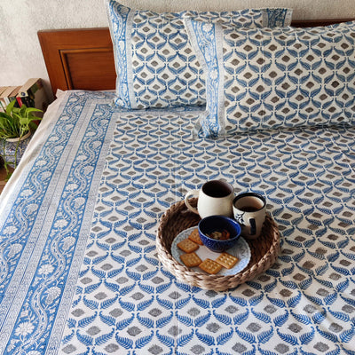Ghazhal Pure Cotton Jaipuri Double Bedsheet