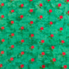 Glazed Cotton Green Abstract With Tiny Rose Flower Embroidered Motif Fabric