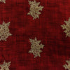 Glazed Cotton Maroon With Beige Floral Embroidered Motifs