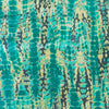 Glazed Cotton  With Grey Light Blue And Yellow Abstract Pattern Screen Print Fabric