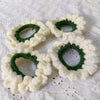 Handmade By Grandma Green White Woolen Scrunchy