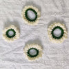 Handmade By Grandma Green White Woolen Scrunchy