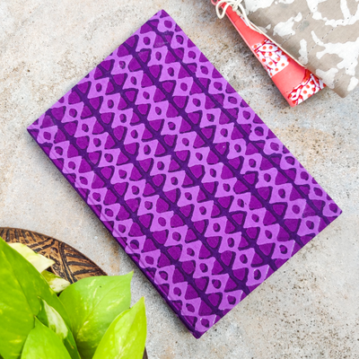 Handmade Notebook Purple Dabu A5