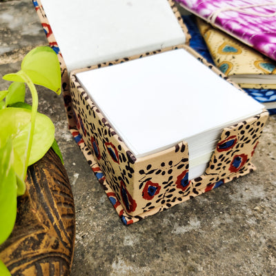Handmade Upcycled Ajrak Cream Jaal Slip Box