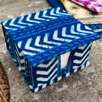 Handmade Upcycled Ankola Indigo Arrowhead Stripes Slip Box