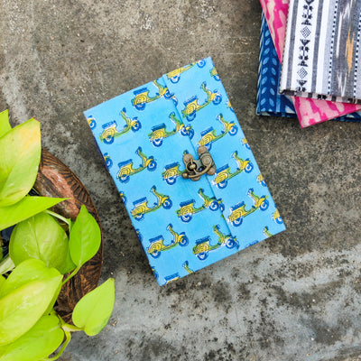 Handmade Upcycled Blue Scooter Lock Book