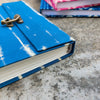 Handmade Upcycled Blue Shibori Lock Book