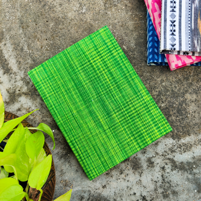 Handmade Upcycled Green Handloom Diary A5