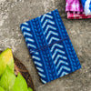 Handmade Upcycled Indigo Arrow Head Stripes Jaal Bahi Diary A6