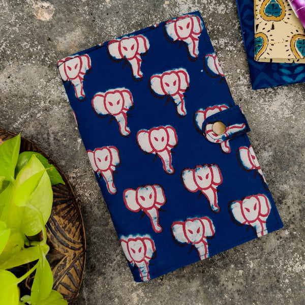 Handmade Upcycled Indigo Elephant Notepad Planner