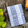 Handmade Upcycled Jaipuri And Blue Intricate Stripes Bahi Diary A5