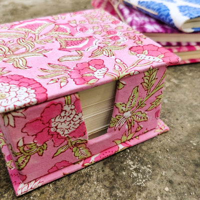 Handmade Upcycled Jaipuri Pink Slip Box