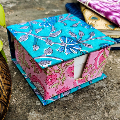 Handmade Upcycled Pink And Blue Jaipuri Slip Box