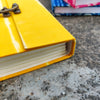 Handmade Upcycled Yellow Shibori Lock Book