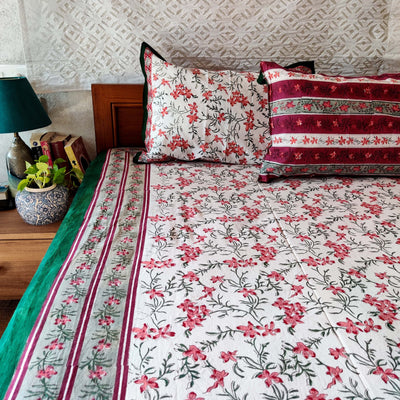 Hanging Gardens Pure Cotton Jaipuri Double Bedsheet