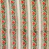 Pure Cotton Jaipuri White With  Orange Flower Border Hand Block Print Fabric