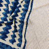 NEEL - Pure Cotton Handloom Stripes With Indigo Zig Zag Hand Block Printed Dupatta And Indigo Bottom