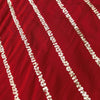 Cotton Silk Maroon With Sequence Diagonal Lines Fabric