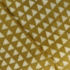 Pure Cotton Dark Mustard Kashish Dabu With Triangles Hand Block Print Fabric