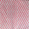 Pure Cotton Screen Print White With Pink ZigZag Hand Block Print Fabric