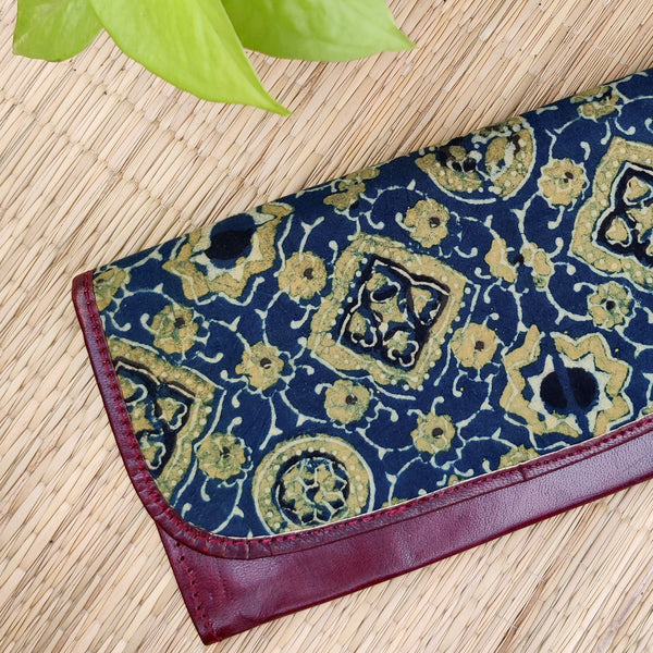 JODHPURI - Ajrak Persian Blue Wallet