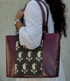 JODHPURI -Jodhpuri Leather Kashish Kairi Tote Shoulder Bag With A Zip