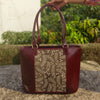JODHPURI -Jodhpuri Leather Kashish With Twigs Tote Shoulder Bag With A Zip