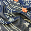 KOTA QUEEN - Pure Cotton Kota Saree With Mirror Embellished Pallu And A Contrast Blouse Indigo Saree With Peach Blouse