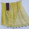 KOTA QUEEN - Pure Cotton Kota Saree With Mirror Embellished Pallu And A Contrast Blouse Light Yellow Green With Black Ajrak Blouse