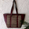 Kashish Kairi Cotton Fabric Tote Leather Bag With A Zip