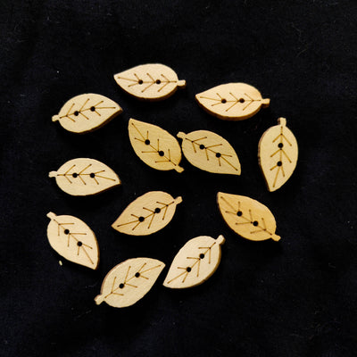 Leaf Shaped Wooden Buttons