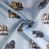 Linen Fabric With Elephants Screen Print Fabric