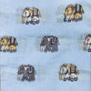 Linen Fabric With Elephants Screen Print Fabric
