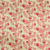 Linen With Peachy Pink Jaal Screen Print Fabric