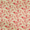 Linen With Peachy Pink Jaal Screen Print Blouse Piece Fabric ( 1 meter )