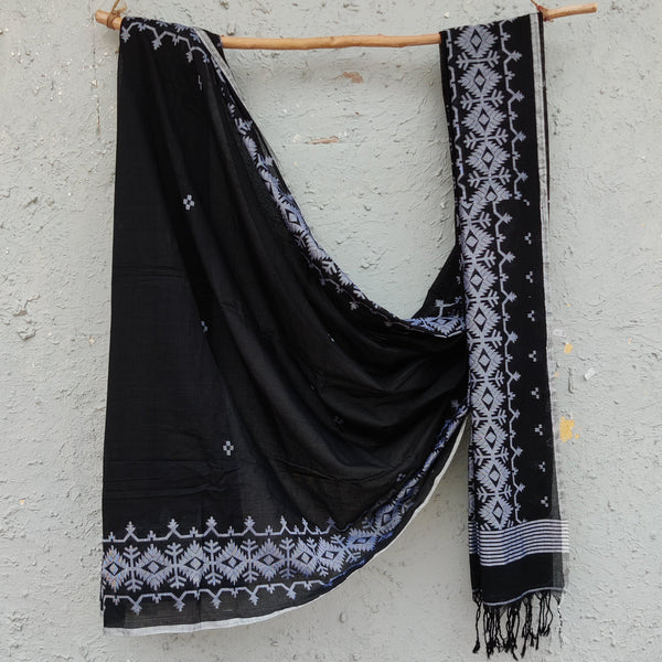MADHULIKA- Pure Cotton Bengal Handwoven Saree Black