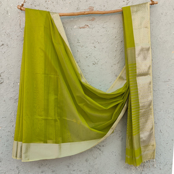 MAHESHWARI - Pure Maheshwari Light Green Saree
