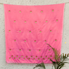 MEERA - Pure Cotton Beautiful Pink Embroidered Flowers Embroiedered Dupatta
