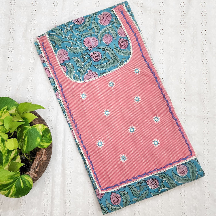 MEERA - Pure Cotton Jaipuri Hand Block Printed Top With Mirror Embelli ...