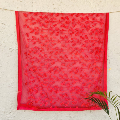 MERAKI - Beautiful Punch Net With Embroidery Jaal Dupatta